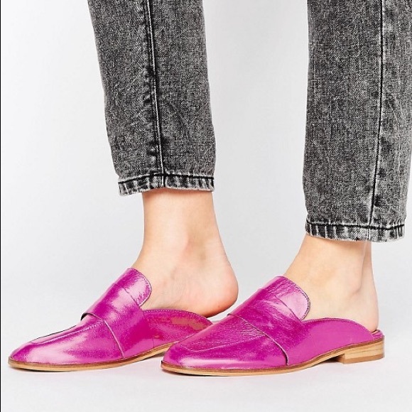 NWOB Free People Pink Metallic At Ease Slides